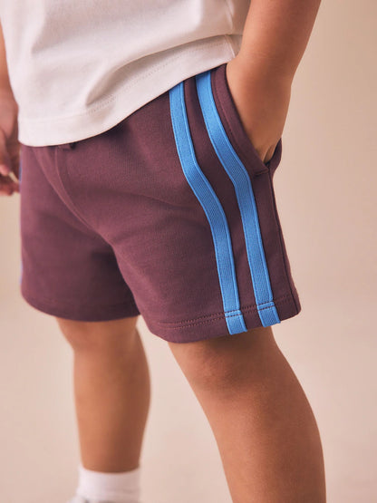 |Boy| Shorts De Malha Bordô Com Faixa Lateral (3 meses a 7 anos)