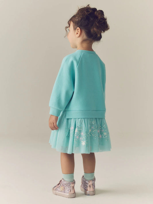|Girl| Vestido de Moletom Manga Longa Ecru Moon (3 meses a 7 anos)