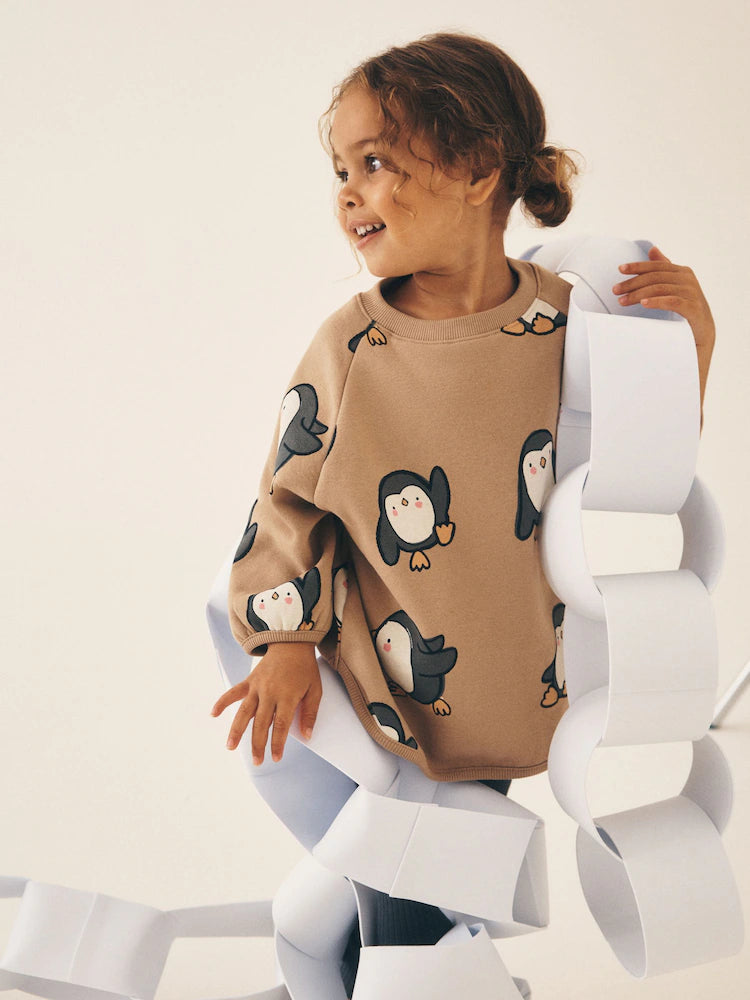 |Girl| Conjunto de Moletom e Legging em Tons Neutros (3 meses a 7 anos)