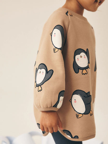 |Girl| Conjunto de Moletom e Legging em Tons Neutros (3 meses a 7 anos)