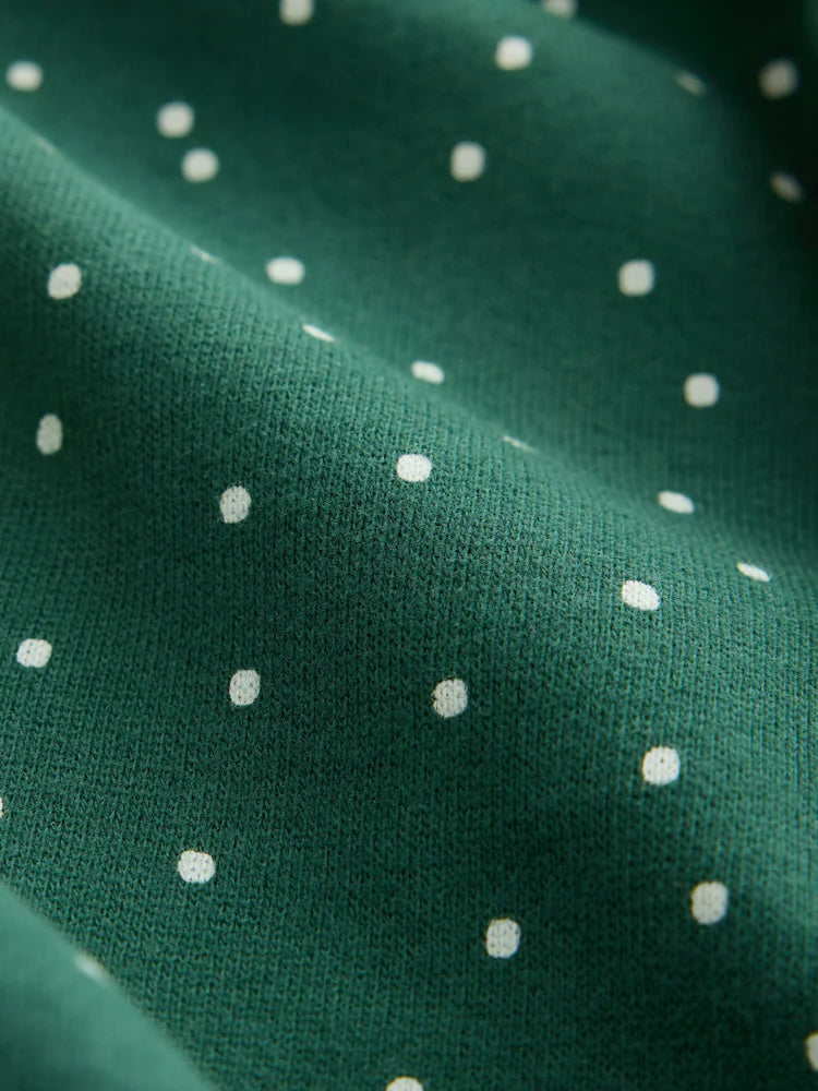 |Girl| Calça Verde de Poá Estilo Bloomer (3 meses a 7 anos)