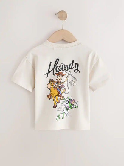|Boy| Camiseta De Manga Curta Ecru Aliens Toy Story (3 meses a 8 anos)