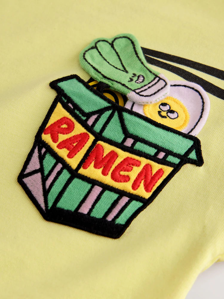 |Boy| Camiseta Interativa Amarela de Manga Curta com Estampa em Relevo (3 meses a 7 anos)