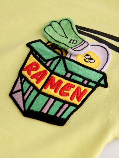 |Boy| Camiseta Interativa Amarela de Manga Curta com Estampa em Relevo (3 meses a 7 anos)