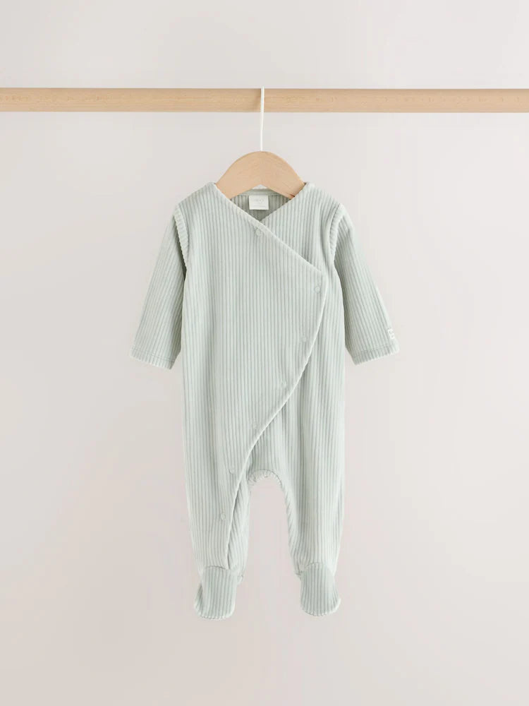 |BabyGirl| Kit com 2 Macacões de Veludo Azul para Bebê