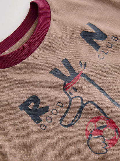 |Boy| Camiseta De Manga Curta Com Estampa De Pato Marrom (3 meses a 7 anos)