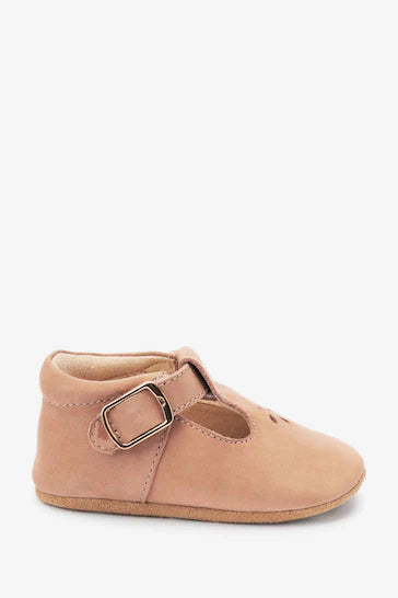 |Niña| Zapatos de bebé con barra en T - Cuero marrón tostado (0-18 meses)