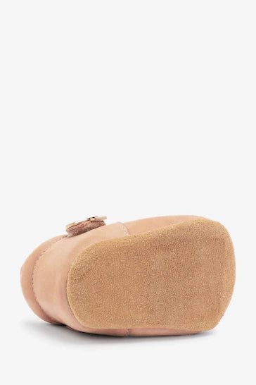 |BabyGirl| T-Bar Baby Shoes - Tan Brown Leather (0-18 meses)