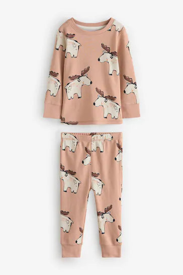 |Niño| Pack de 3 pijamas abrigados 100 % algodón - Multicolor neutro (de 9 meses a 10 años)