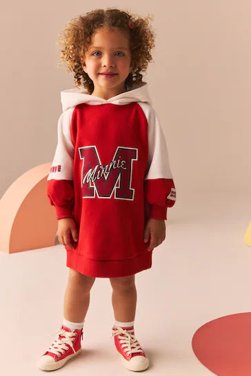 |Girl| Conjunto De Vestido e Leggings Vermelhos Da Minnie Mouse (3 meses a 7 anos)