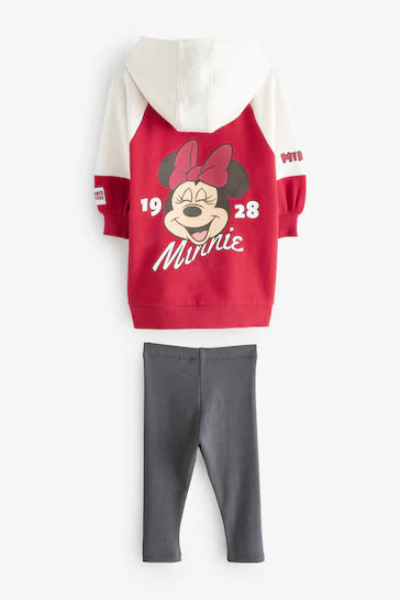 |Girl| Conjunto De Vestido e Leggings Vermelhos Da Minnie Mouse (3 meses a 7 anos)