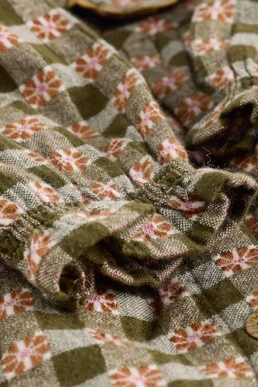 |BabyGirl| Vestido De Tecido Para Bebê Com Meia-Calça - Xadrez Verde (0 meses a 2 anos)