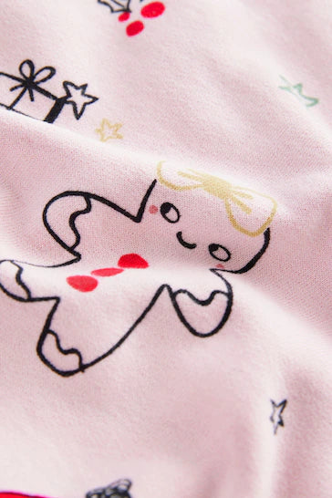 |Niña| Sudadera navideña rosa claro (3 meses a 7 años)