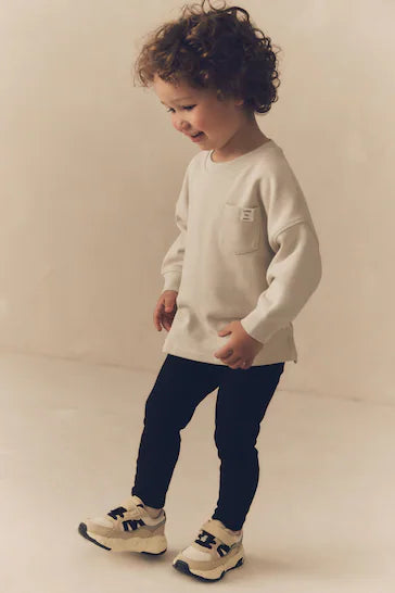 |Boy| Conjunto De 2 Camisetas e Leggings De Manga Comprida Cinza/Amarelo Ocre (3 meses a 7 anos)
