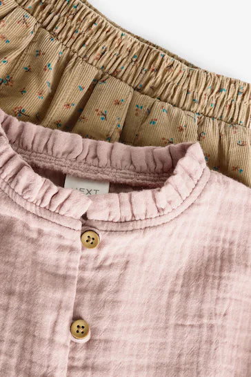 |Girl| Conjunto Blusa e Calça Coordenada - Rosa (3 meses a 8 anos)