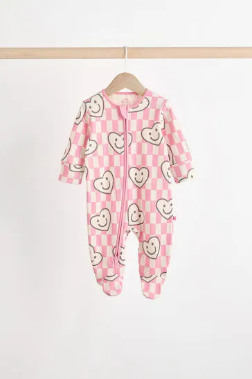 |Niña| Pack de 3 mamelucos para bebé con cremallera bidireccional (0 meses a 2 años)