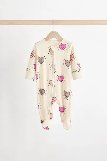 |Niña| Pack de 3 mamelucos para bebé con cremallera bidireccional (0 meses a 2 años)