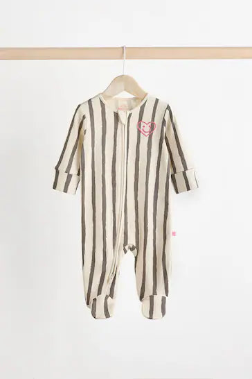 |Niña| Pack de 3 mamelucos para bebé con cremallera bidireccional (0 meses a 2 años)