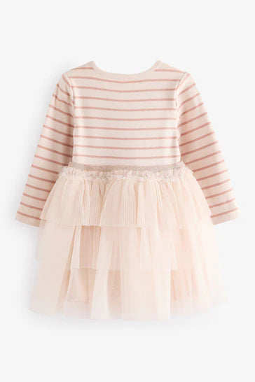 |Girl| Vestido De Rena Brilhante De Manga Comprida Rosa (3 meses a 7 anos)