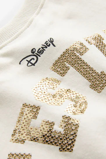 |Niña| Conjunto de top y leggings navideños color crema de Minnie Mouse de Disney (de 3 meses a 7 años)