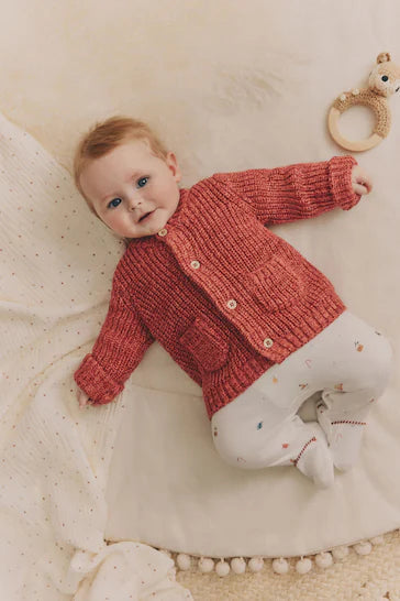 |BabyBoy| Cardigan De Malha Vermelho Meu Primeiro Natal