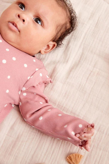 |BabyGirl| Conjunto De Top e Leggings Para Bebê - Pink Polka Dot (0 mês-2 anos)