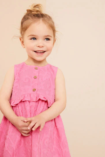 |BigGirl| Vestido Peplum - Rosa Texturizado (3 meses a 8 anos)