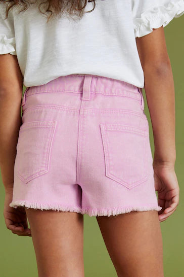 |BigGirl| Shorts Com Barra Desfiada - Pink (3-16 anos)