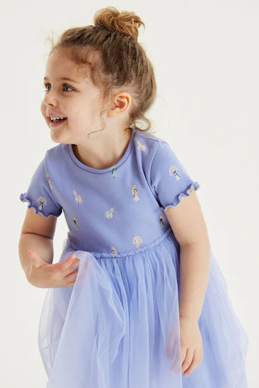 |BigGirl| Vestido Saia Tutu - Blue Princes (3 meses a 7 anos)
