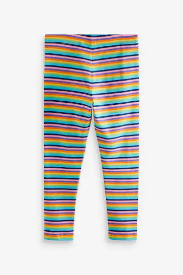 |BigGirl| Leggings - Pink Green Blue Rainbow Stripe (3-16 anos)