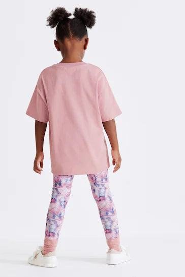 |BigGirl| Conjunto De Camiseta E Legging - Pink Butterfly (3-16 anos)
