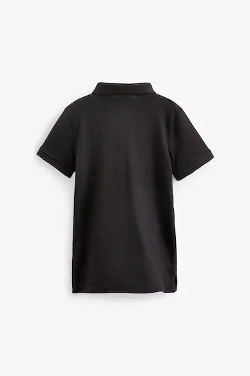 Camisa Polo De Manga Curta - Black (3-16 anos)