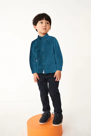 |Boy| Camisa Oxford Aparada - Teal Blue (3 meses a 7 anos)