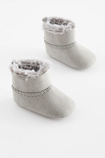 |BabyGirl| Botas De Bebê Com Forro Quente - Grey (0-24 meses)