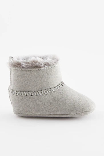 |BabyGirl| Botas De Bebê Com Forro Quente - Grey (0-24 meses)