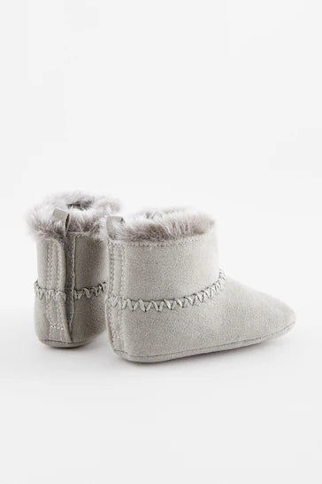 |BabyGirl| Botas De Bebê Com Forro Quente - Grey (0-24 meses)