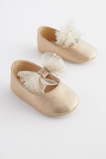 |BabyGirl| Sapatos De Bebê Dourados Para Ocasiões Balé (0-18 meses)
