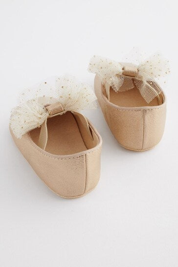|BabyGirl| Sapatos De Bebê Dourados Para Ocasiões Balé (0-18 meses)