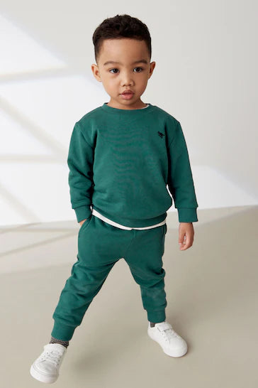 |Chico Grande| Conjunto de sudadera y pantalón jogger - Verde intenso (3 meses a 7 años)