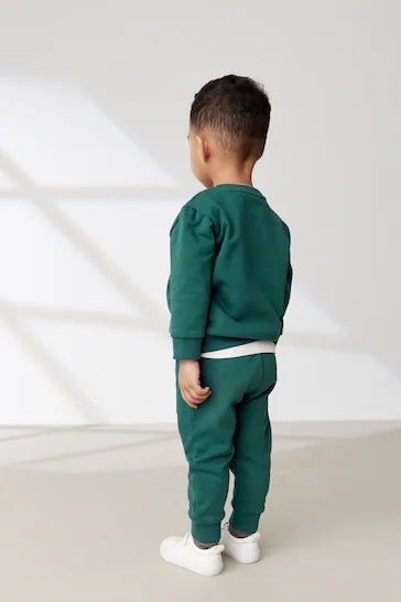 |Chico Grande| Conjunto de sudadera y pantalón jogger - Verde intenso (3 meses a 7 años)