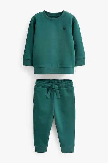 |Chico Grande| Conjunto de sudadera y pantalón jogger - Verde intenso (3 meses a 7 años)