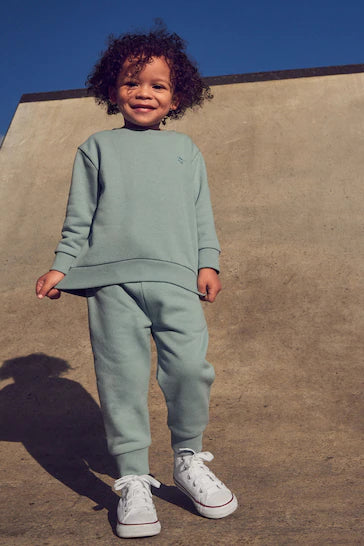 |BigBoy| Conjunto De Moletom E Calça Jogger - Mineral Blue (3 meses a 7 anos)