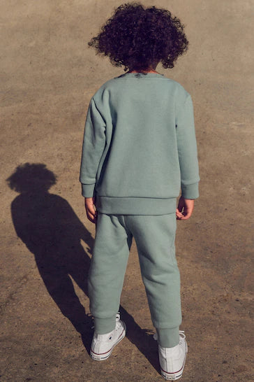 |Chico Grande| Conjunto de sudadera y pantalón jogger - Azul Mineral (3 meses a 7 años)