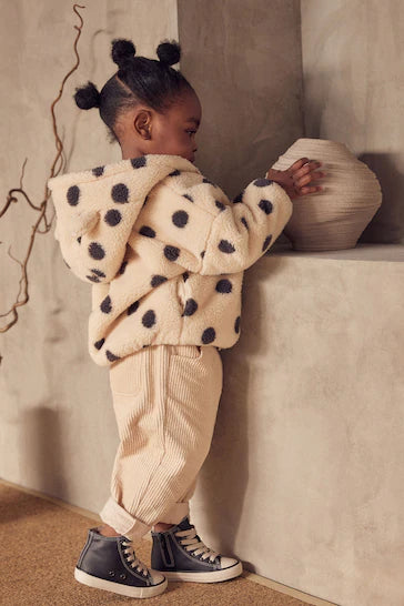 |Girl| Jaqueta De Lã Com Zíper - Black/White Spot (3 meses a 7 anos)