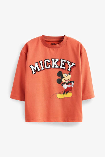 |Boy| Camiseta De Manga Comprida Red Mickey Mouse License (3 meses a 8 anos)
