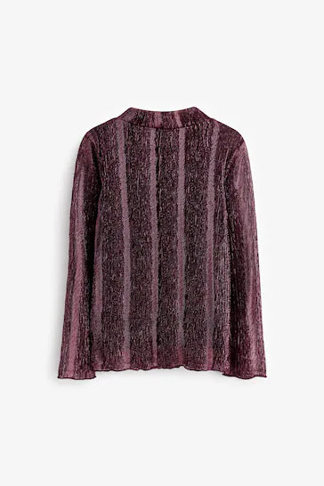 |Niña| Top de punto brillante con cuello alto - Rosa (3-16 años)