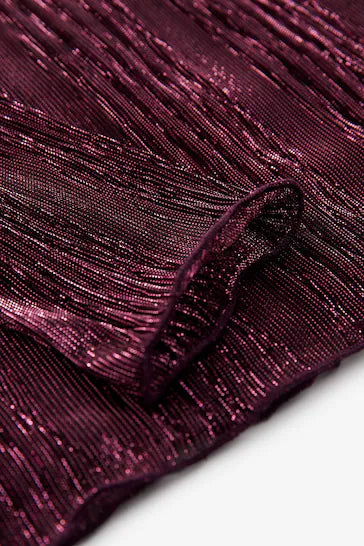 |Niña| Top de punto brillante con cuello alto - Rosa (3-16 años)