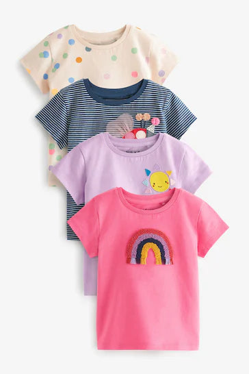|BigGirl| Pacote Com 4 Camisetas De Manga Comprida - Rainbow (3 meses a 7 anos)