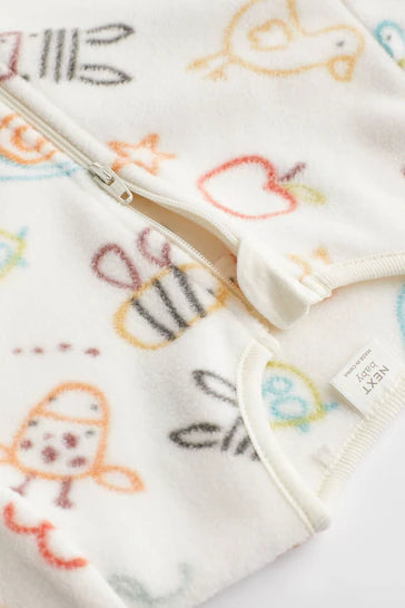 |BabyGirl| Conjunto De 2 Pijamas Para Bebê De Lã Branca