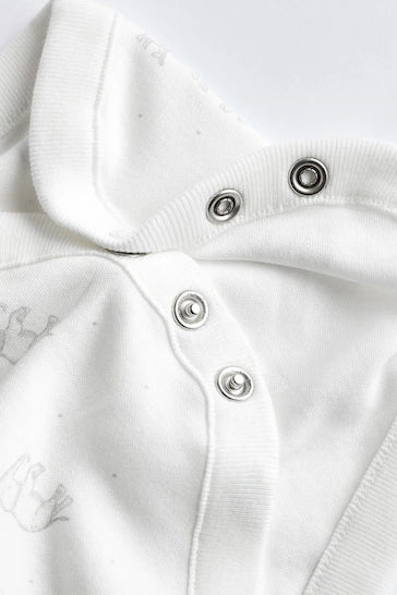 |BabyGirl| Conjunto De 7 Macacões De Manga Comprida Para Bebês - White Delicate